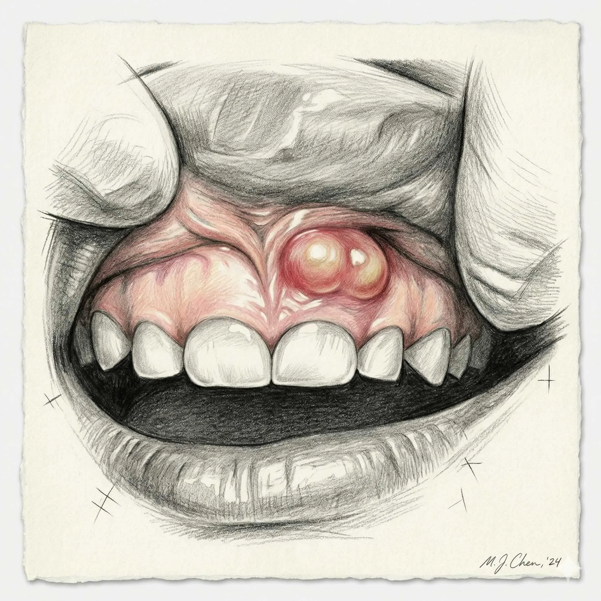 Rappresentazione schematica di un ascesso dentale periapicale e parodontale