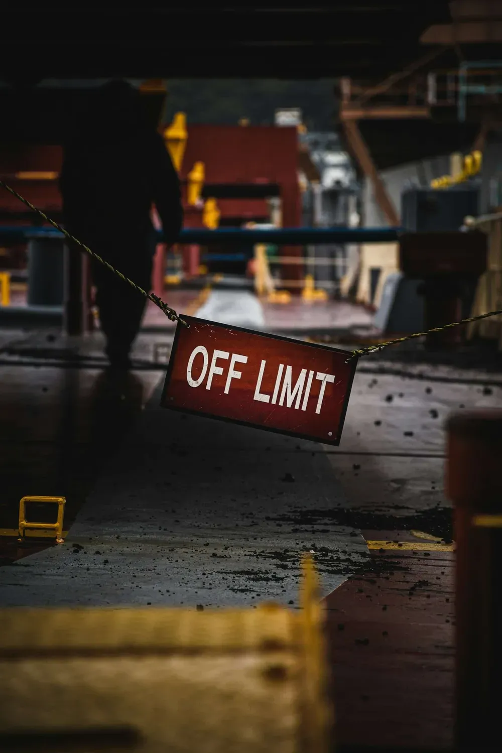Red sign reading "limits".